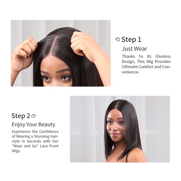 HUMAN HAIR Straight Lace Front Wig 5x5 HD 180 Density Glueless in Natural Black - Picture 5 of 13